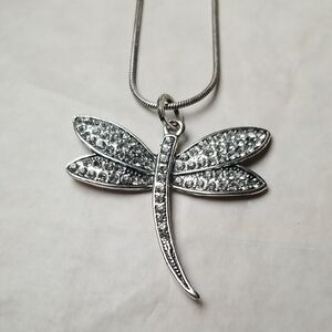 Silver Tone Dragonfly Pendant